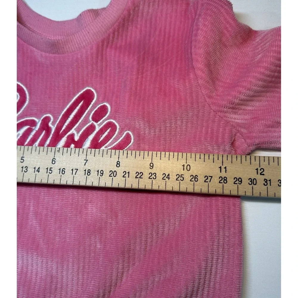 Barbie Sweater Toddler Girls Size 24M Pink Embroidered Long Sleeves Soft Cuddly